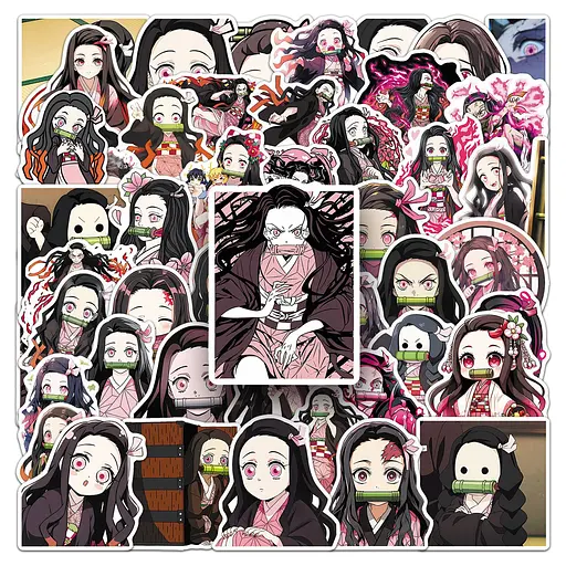 Стікерпак Набір наклейок GeekLand Клинок, що розсікає демонів Незуко Demon Slayer Nezuko 50 штук - фото 4