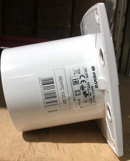 Вентилятор бытовой вытяжной Vents 100 ДЛ с сеткой от насекомых Белый 30412 - фото 6