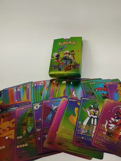 Карточки Покемон, Мега набор 1 уп ,55 карт, коллекционные разноцветные - фото 2