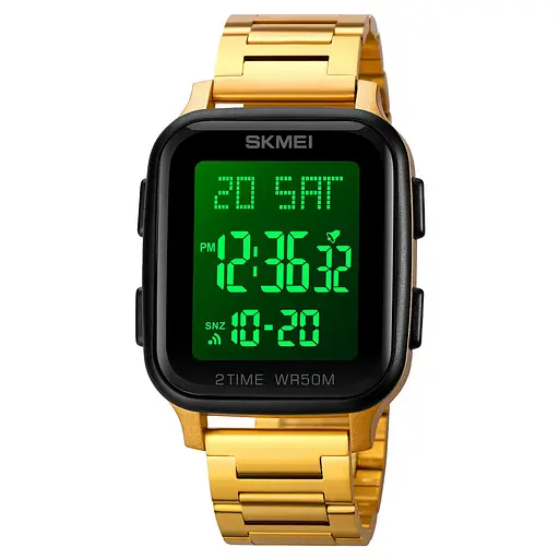 Чоловічий наручний годинник Skmei 1859 на браслеті (Золотий) - фото 2