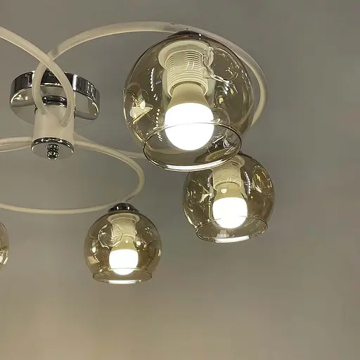 Стельова люстра-орбіта на 6 плафонів (янтарних або графітових) | Арт. 7060/6 WT | Line F - фото 2