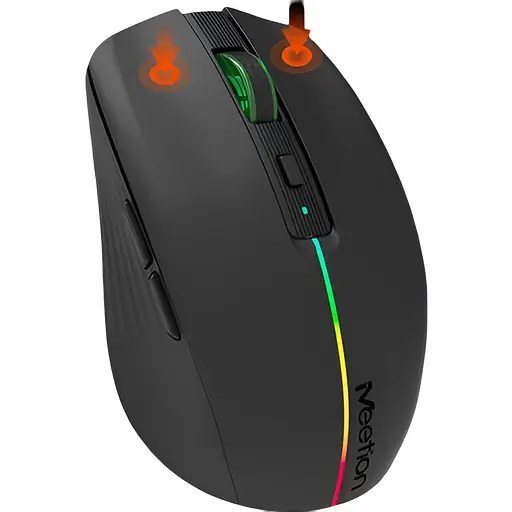 Беспроводная мышь MEETION BTM002 с RGB подсветкой 2.4G+Bluetooth черная - фото 5