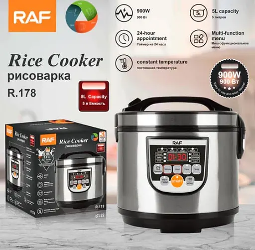 Мультиварка рисоварка електрична RAF R.178 5 л 11 программ 900 Вт - фото 8