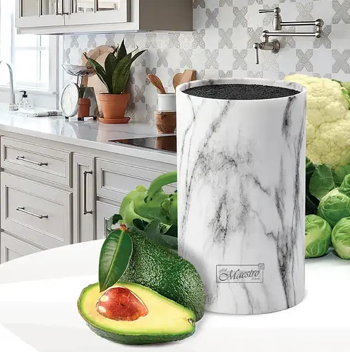 Колода для ножей Maestro MR-1439-WHITE - универсальный Мормор - фото 2