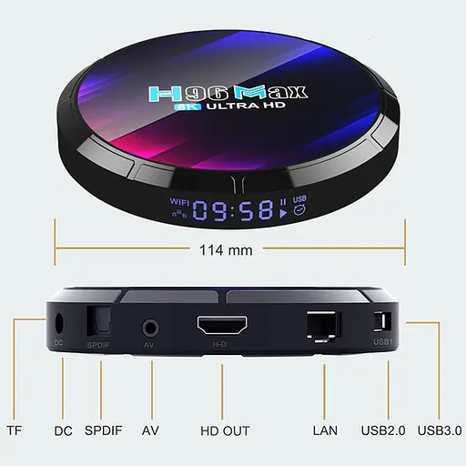 Смарт ТВ приставка H96 MAX RK3528 4/64Gb Android TV 13. Медіаплеєр 4K HDR. Налаштування у подарунок, YouTube та фільми без реклами - фото 8