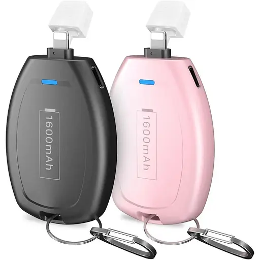 Портативное зарядное устройство-брелок Huaeng Mini Power Emergency Pod для iPhone, 1600 мАч 2 шт.