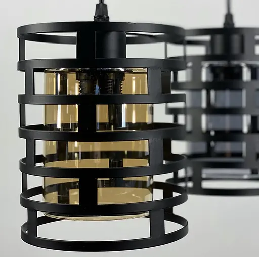 Підвісний світильник в металевому корпусі чорного кольору | Арт. 12728/1 | Line F - фото 2