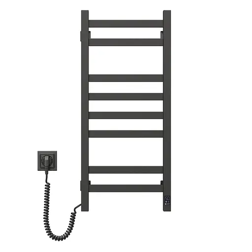 Електрична рушникосушка Navin Авангард 360x800 Sensor лівобічна з таймером, чорний муар 00-044050-5080, Чорний матовий, Ліве, Електронний - фото 2