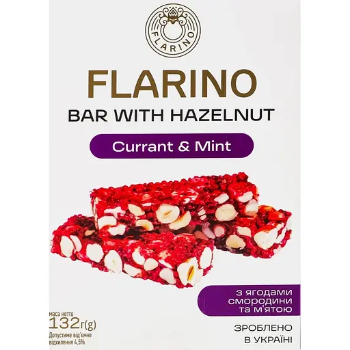 Батончики Flarino з фундуком, смородиною та м'ятою 132 г (HСР-130) - фото 2
