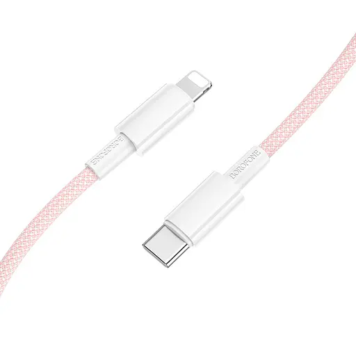 Дата кабель Borofone BX117 Source Type-C to Lightning 27W (1m) Pink - фото 3