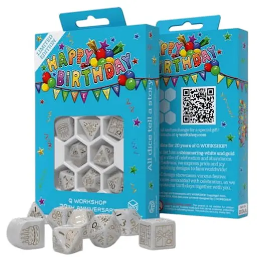 Набір кубиків Q WORKSHOP 20 years: Happy Birthday Dice Set , 8 шт. (S20Y03) - фото 1