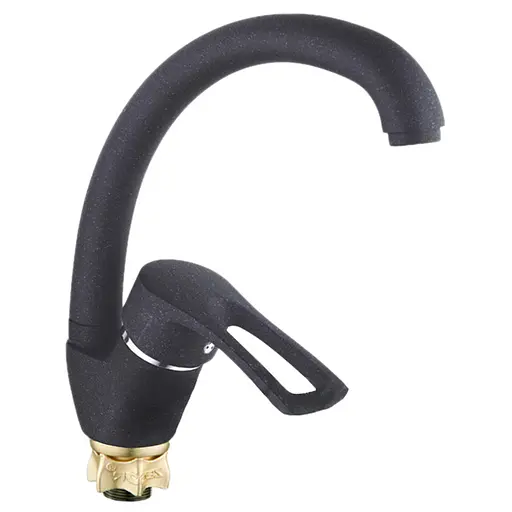 Смеситель для кухни Wezer YUB4-181-BLACK черный матовый - фото 1