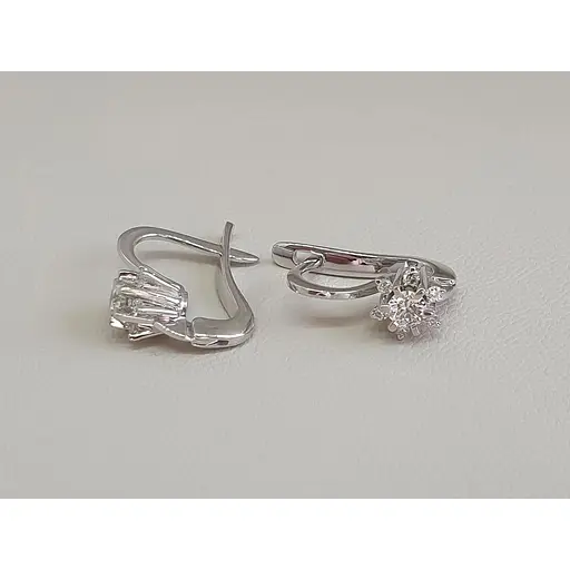 Золотые серьги с бриллиантами. 214176 - фото 5