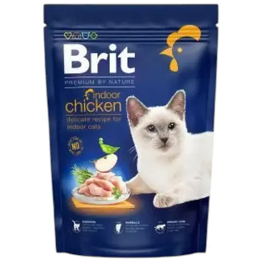 Сухий корм Brit Premium Cat by Nature Indoor для кішок, що живуть у приміщенні, з куркою, 800 г