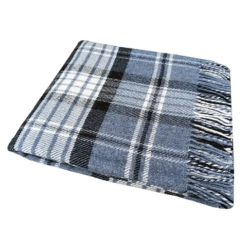 Плед вовняний Vladi Метро 170х210 сіро-блакитний-темно-синій 4 (20104) - фото 1