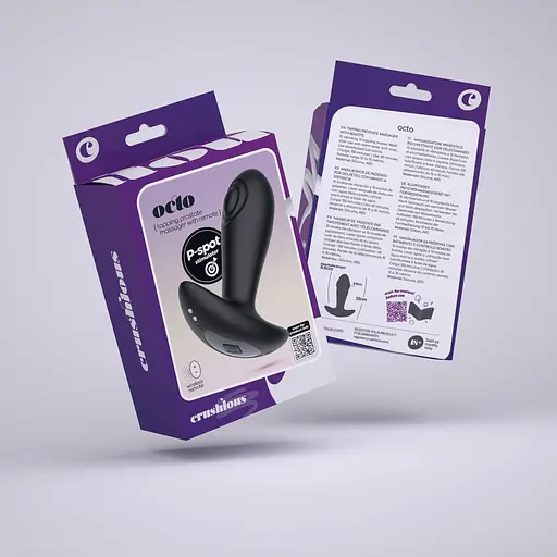 Стимулятор простати Crushious Octo 12 см (чорний) - фото 10