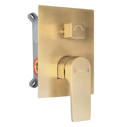 Душова система Rea Moby brushed gold + BOX прихованого монтажу REA-P2403, Золотий - фото 3