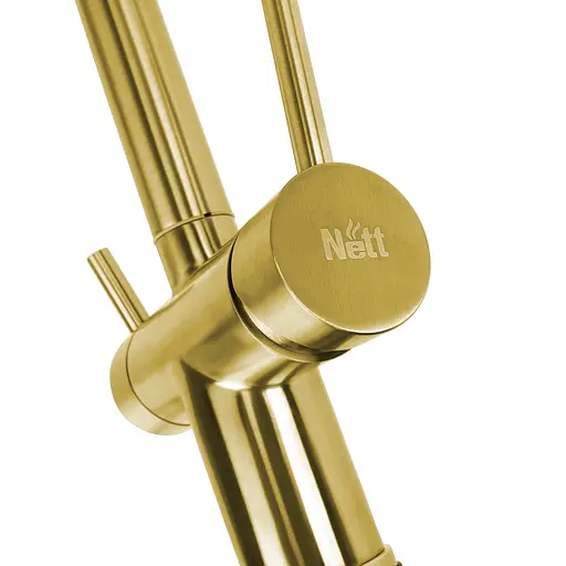 Смеситель для кухни с выдвижным изливом и подключением к фильтру золотой Nett FWG-33 Золотой - фото 4