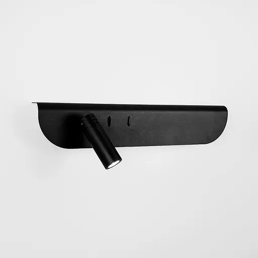 Бра ліве в чорному корпусі із спотом та вимикачем 36х12 см Line F Арт. WJ029/2 L BK (лівий) - фото 3