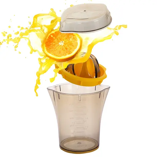 Соковыжималка ручная для цитрусовых и гранатов 600 мл со стаканчиком, Kamille Желтый 87013 - фото 2