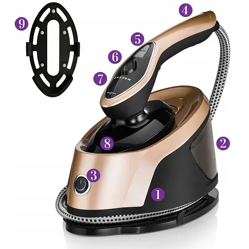 Відпарювач Mozano Smart Care 2500 W Gold праска з парогенератором - фото 3