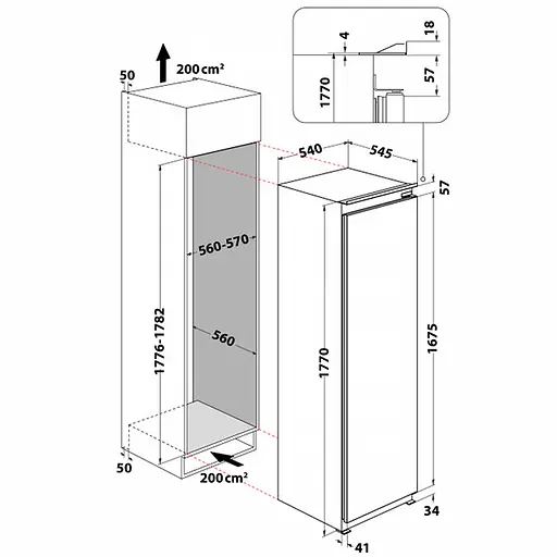 Вбудований холодильник Whirlpool WHSD18A013C1 - фото 4
