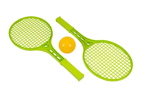 Іграшка "Ракетка мала ТехноК" 0373, 2 ракетки та м'ячик, у сітці (4823037600373) Салатовий - фото 3
