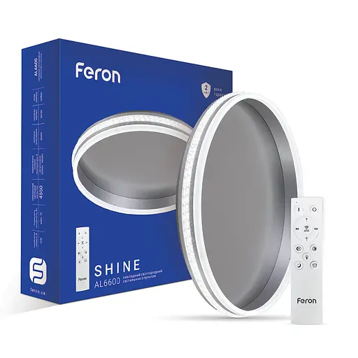 Світлодіодна накладна люстра Feron AL6600 SHINE 70Вт срібло - фото 1