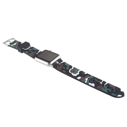 Ремінець Creasted для годинника Apple Watch 38 мм 40 мм силіконовий з пряжкою, Camouflage with brown - фото 4