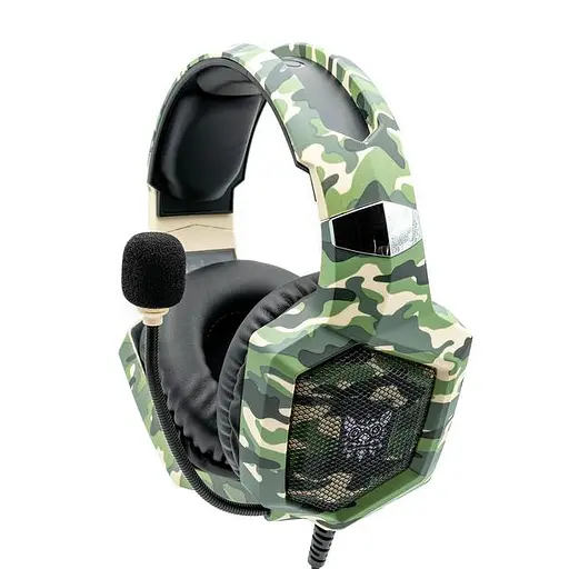 Дротова гарнітура Onikuma Gaming with LED K8, USB, 3.5mm, 2.2m, Camouflage-Green - фото 2