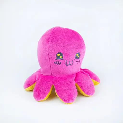 М`яка іграшка Восьминіг перевертень жовтий/малиновий 11см - фото 2