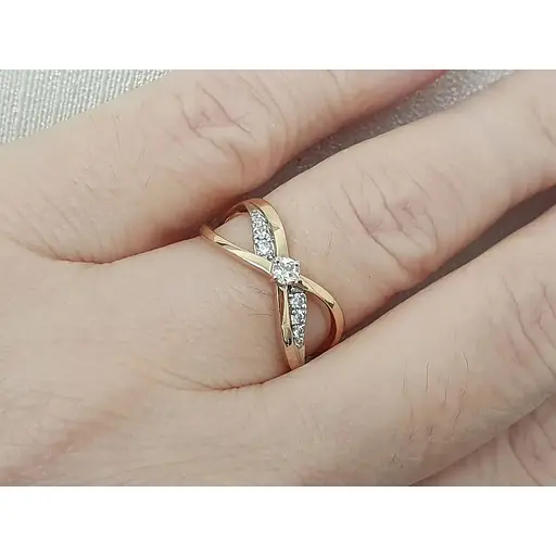 Золотое кольцо ЧАЙКА с бриллиантами. 11161 17,5 - фото 6