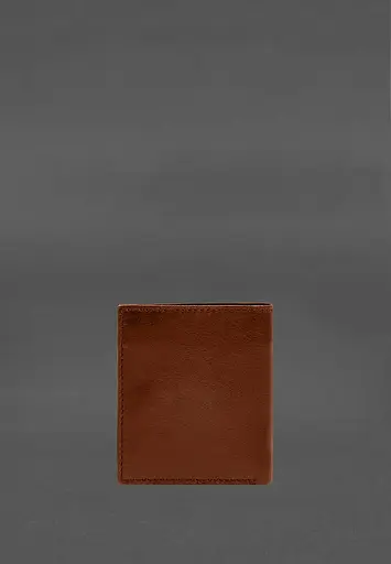 Кожаный портмоне на кнопке Brut светло-коричневый краст - фото 7