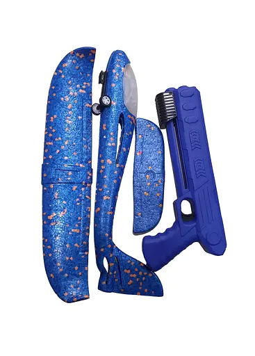 Пистолет с запуском C 70878 Самолёт, на колёсах, механический принцип работы, подсветка, в пакете (6900067708786) Вид 3 - фото 1