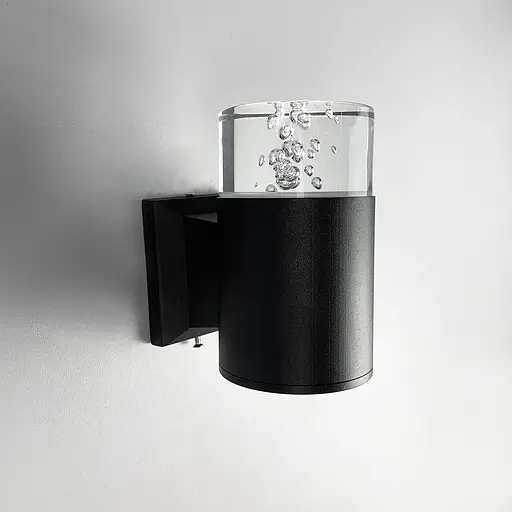 Фасадний циліндричний світильник з ефектом крапель | Line F | Арт. 8701 BK - фото 2