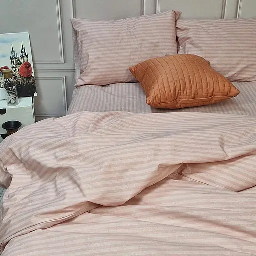 Постільна білизна MERISET Рожева Бязь страйп Сімейна 560626-4 - фото 4