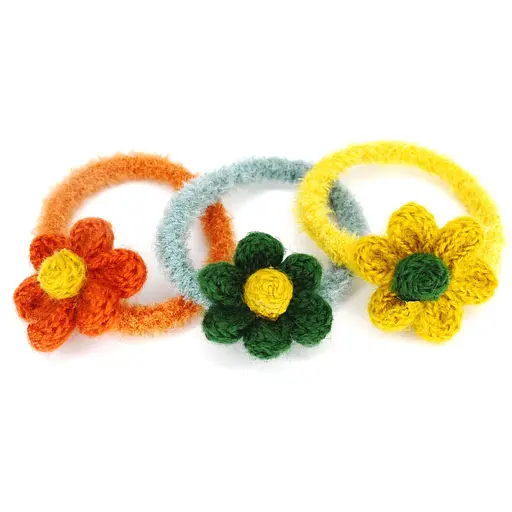 Резинка для волос вязаная "Ромашка" 0300-729-1, 5 штук - фото 3