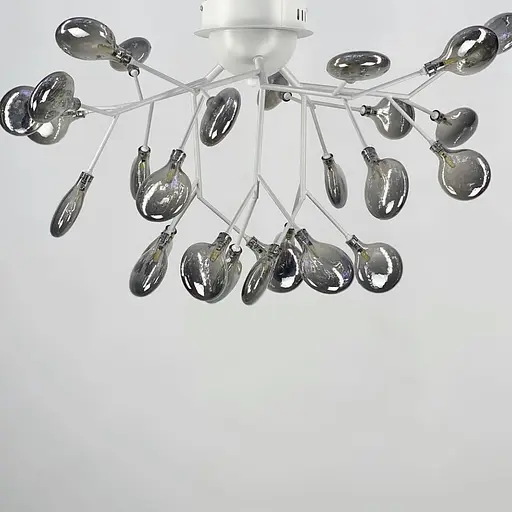 Каскадная потолочная люстра на 36 плафонов в белом Line.F Цвет плафона Графитовый - фото 3