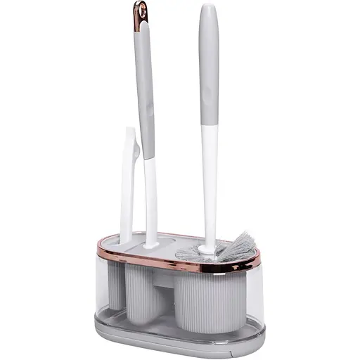 Набор аксессуаров для туалета Household Cleaning Products с серой подставкой HP-35015-47G - фото 1