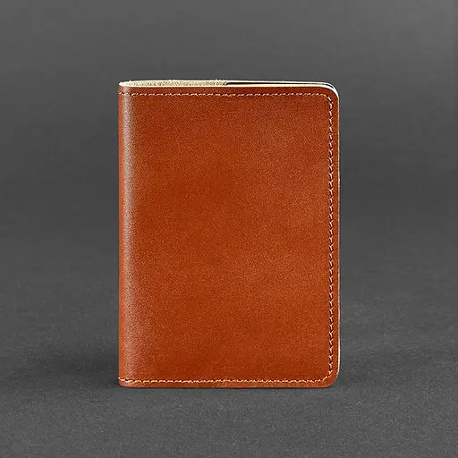 Кожаная обложка для паспорта и военного билета 1.3 светло-коричневая - фото 5