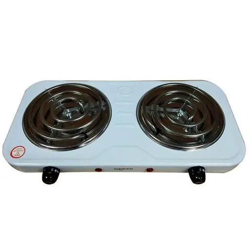 Плита две конфорки Rainberg RB-888 настольная электрическая плита поворотные переключатели 1200 Вт Белая - фото 2