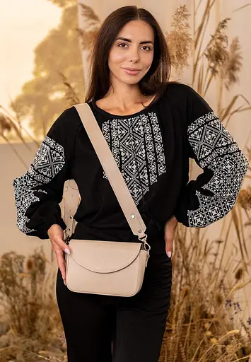 Жіноча шкіряна сумка Molly світло-бежевий краст - фото 8