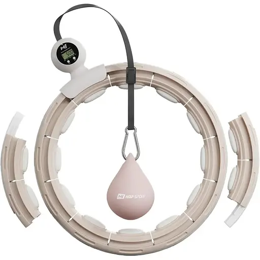 Хулахуп Hop-Sport HS-C113HH масажний з обважнювачем та лічильником бежевий - фото 2