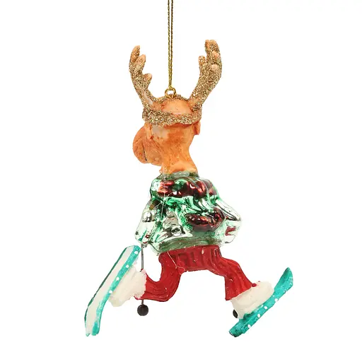 Елочное украшение "Олень-лыжник" в бирюзовом свитере, 10,5*12,2 см, YQ1409213 - фото 3
