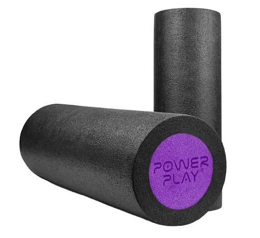 Массажный ролик (роллер) гладкий PowerPlay 4021 Fitness Roller Черно-фиолетовый 30x15 см (PP_4021_BL/Purple_(30*15)) - фото 2