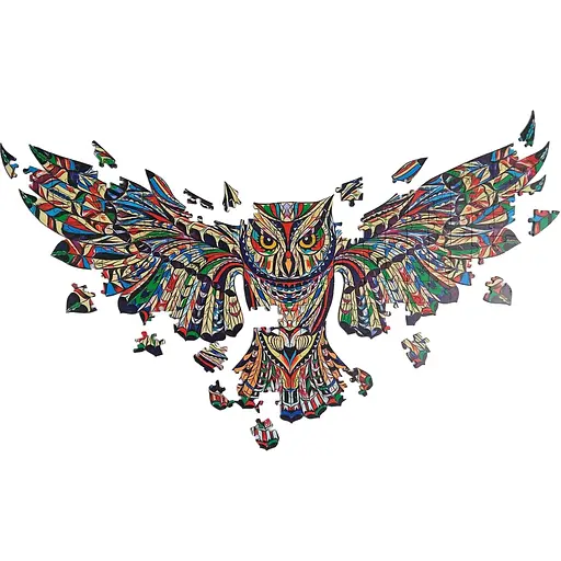 Дерев’яний пазл Brushme Вітражна Сова 155 елементів