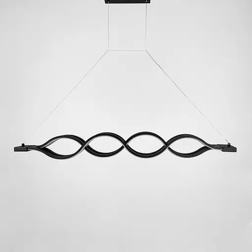 Видовжена чорна LED люстра-хвиля у стилі хай-тек в двох розмірах Line.F Довжина 100 см - фото 1