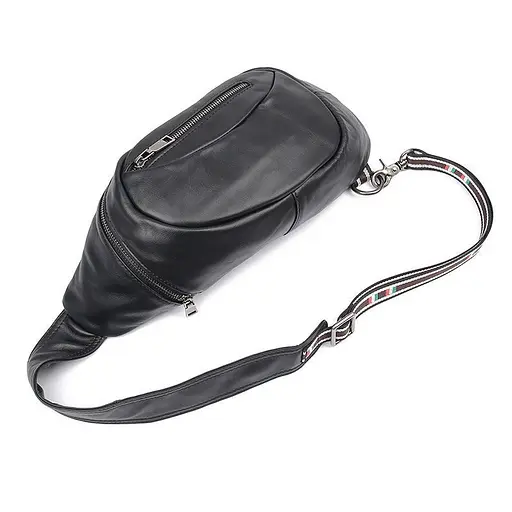 Кожаная сумка-слинг John McDee 15.5х36х7.5 см sum0025594 - фото 5