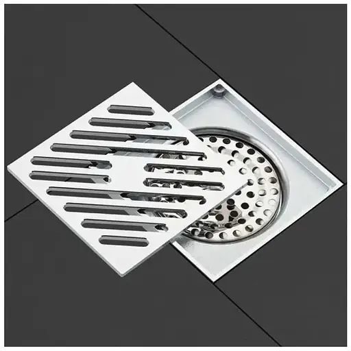 Трап для душу вертикальний Gappo G81050 латунь 100x100 мм хром - фото 2