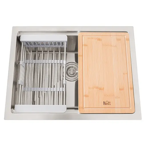 Комплект кухоннї мийки та змішувача з нержавіючої сталі NS-5742, Нержавіюча сталь - фото 2